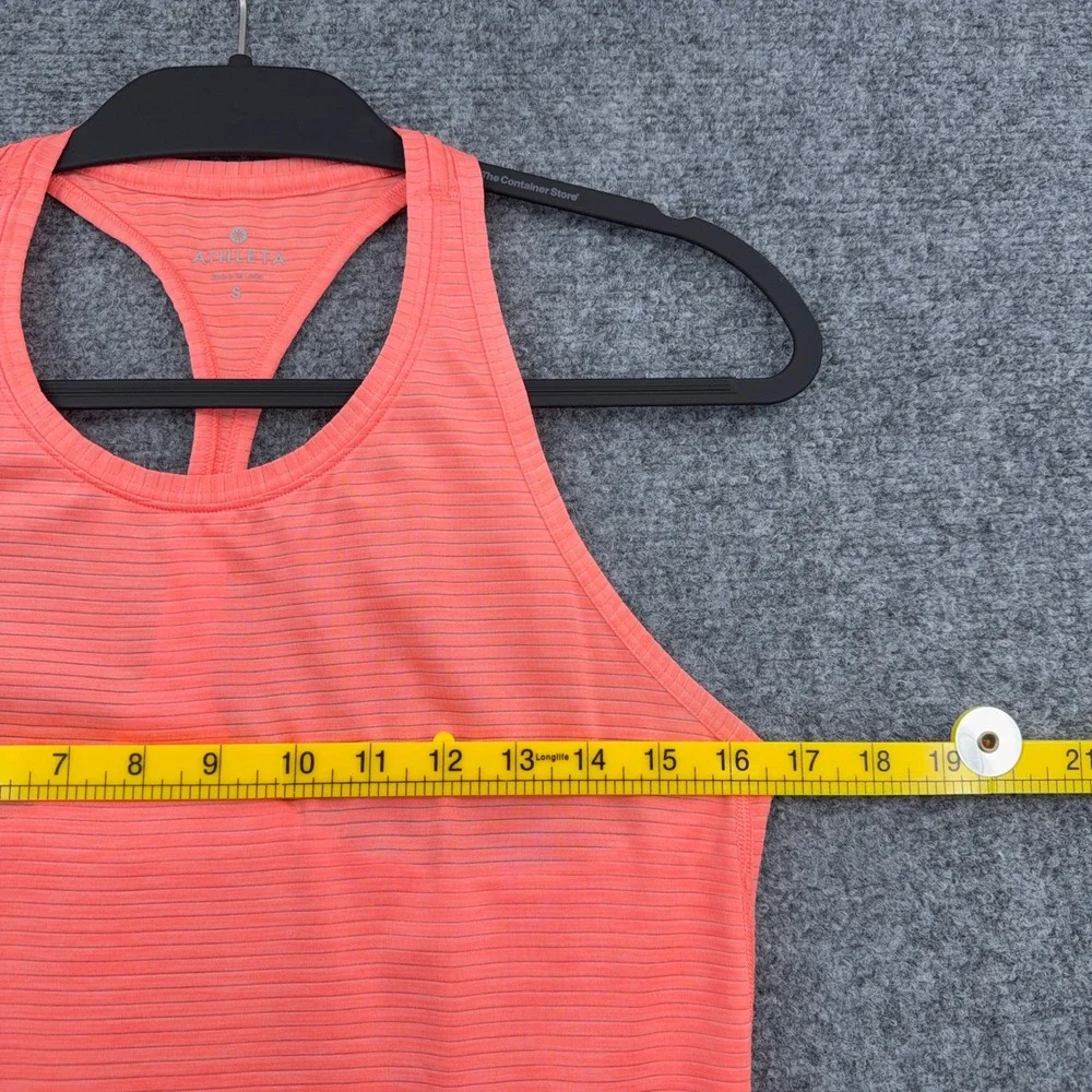 Athleta Racerback Tank Top Womens S Polyester Spandex Coral Striped